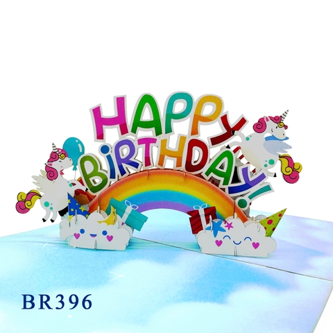 Happy Birthday Rainbow Pop Up Card