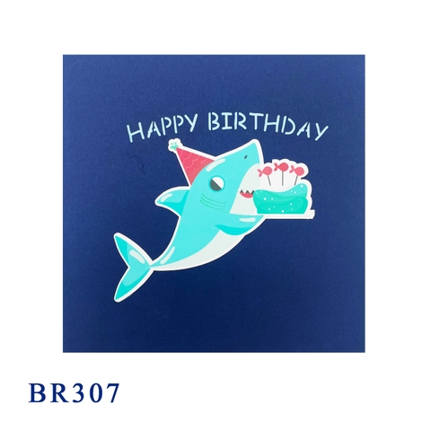 Happy Birthday Shark Pop Up Card