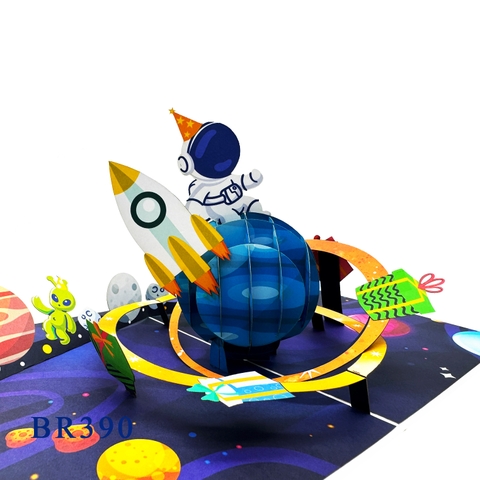Happy Birthday Space Pop Up Card