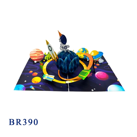 Happy Birthday Space Pop Up Card
