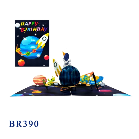 Happy Birthday Space Pop Up Card