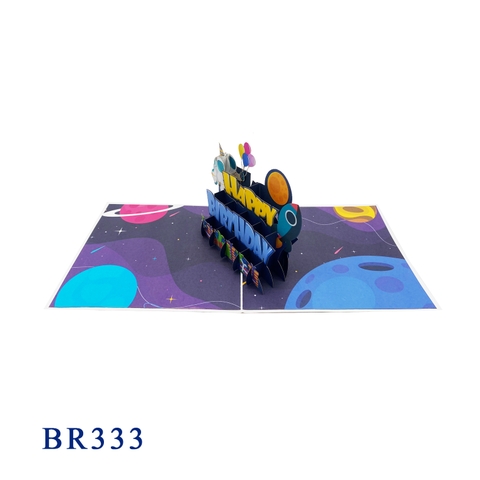 Spaceman Birthday Pop Up Card
