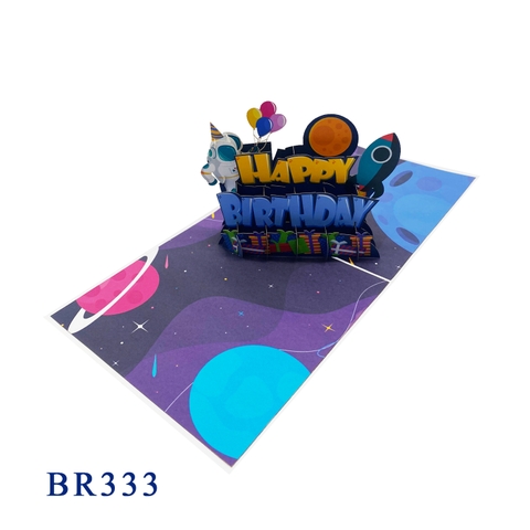 Spaceman Birthday Pop Up Card