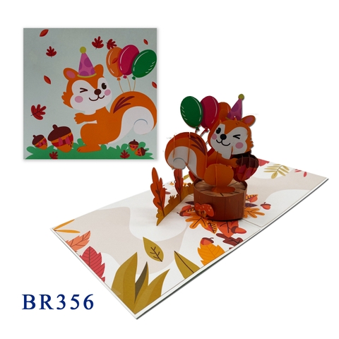Happy Birthday Squirrel Pop Up Card