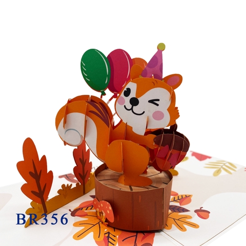 Happy Birthday Squirrel Pop Up Card