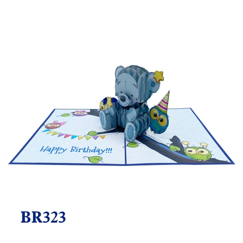 Happy Birthday Teddy Bear Pop Up Card