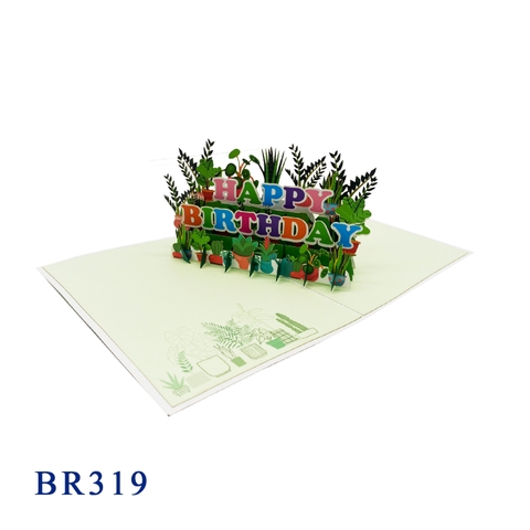 Happy Birthday Tropical Trees Pop Up Card