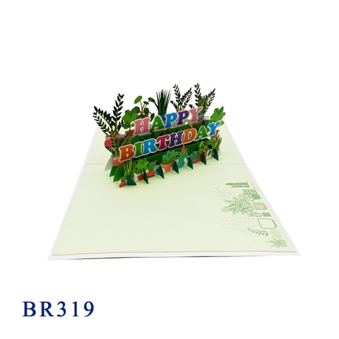 Happy Birthday Tropical Trees Pop Up Card
