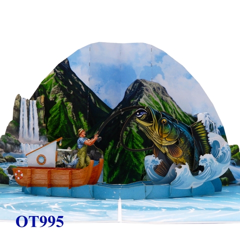 Mountain Fishing Pop-Up Card