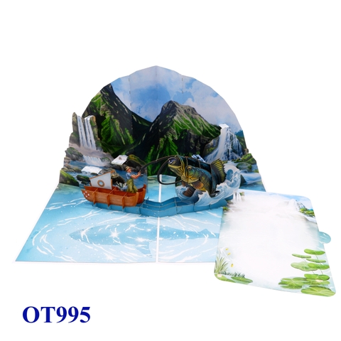 Mountain Fishing Pop-Up Card