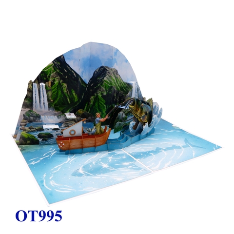 Mountain Fishing Pop-Up Card