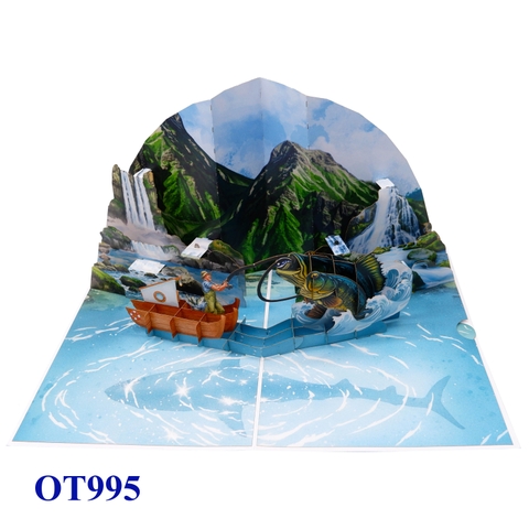 Mountain Fishing Pop-Up Card