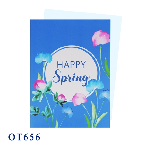 Blue Happy Spring Greeting Card