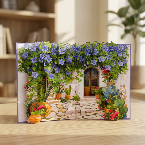 Clematis Garden 3D Pop-up Card