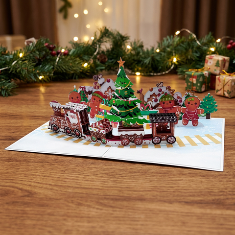 Gingerbread Train Pop-Up Card