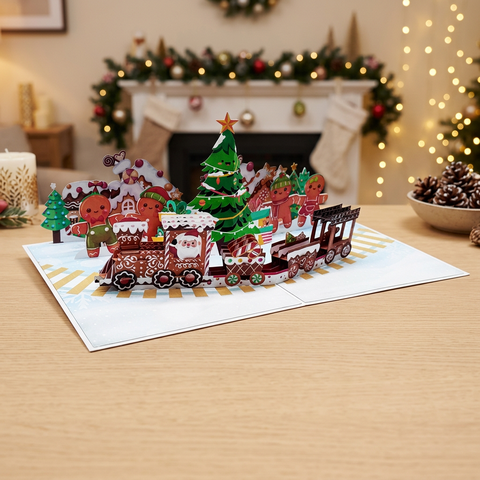 Gingerbread Train Pop-Up Card