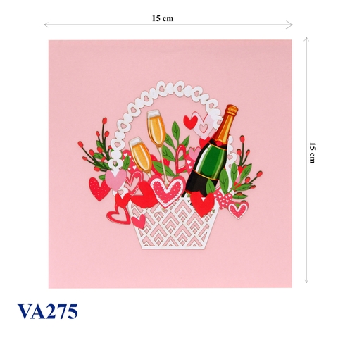 Hearts Champange Pop Up Card