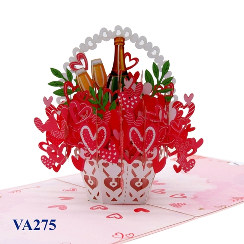 Hearts Champange Pop Up Card