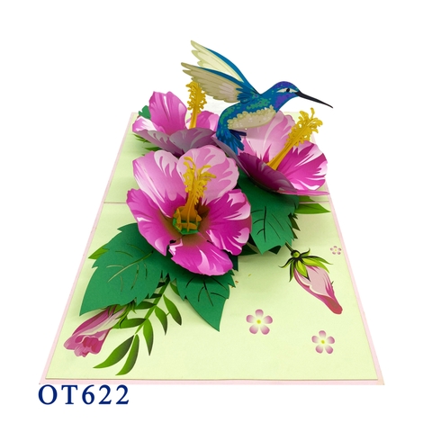 Hibiscus & Humming Bird Pop Up Card