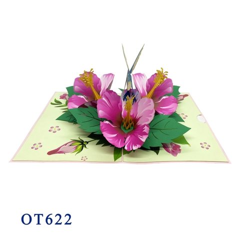 Hibiscus & Humming Bird Pop Up Card