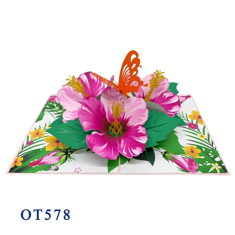 Hibiscus Bloom Pop Up Card