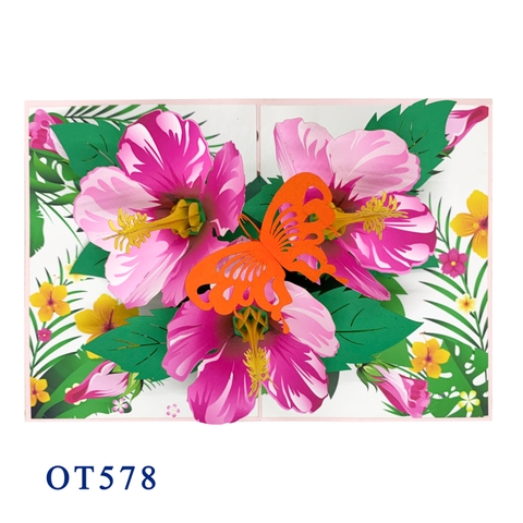 Hibiscus Bloom Pop Up Card