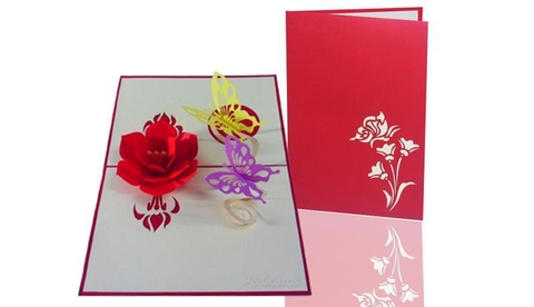 BUTTERLY & FLOWER 3D POP UP CARD