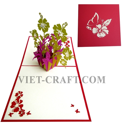 Hibiscus Flower Pop Up Card