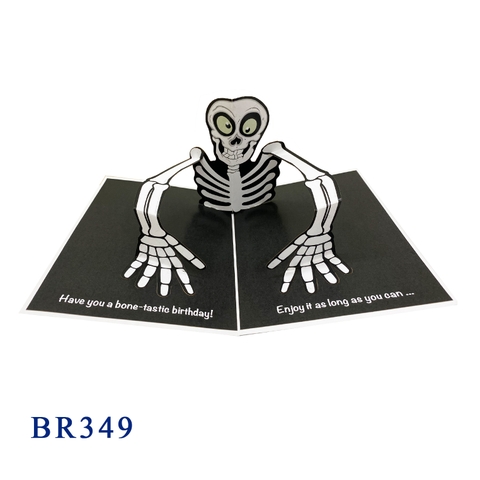HPBD Skeleton Pop Up Card