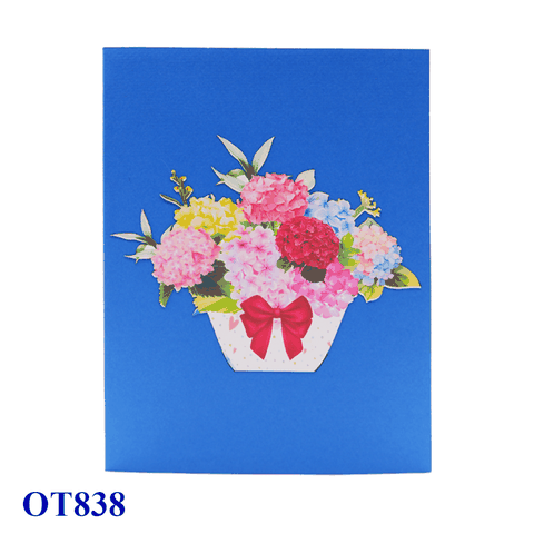 Hydrangea Basket Pop Up Card