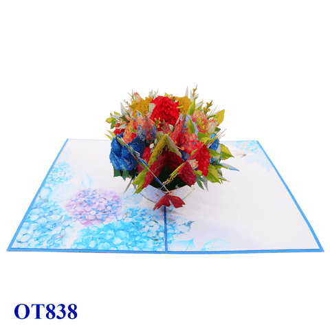 Hydrangea Basket Pop Up Card