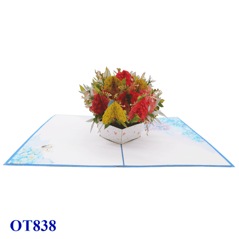 Hydrangea Basket Pop Up Card