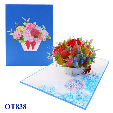 Hydrangea Basket Pop Up Card
