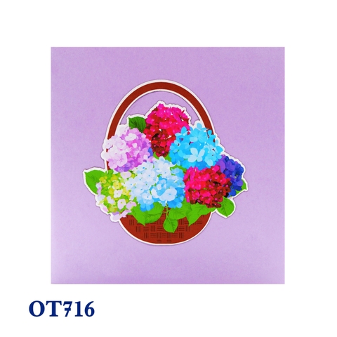 Hydrangea Basket Pop Up Card