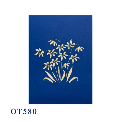 Scilla Bifolia Flowers Pop Up Card