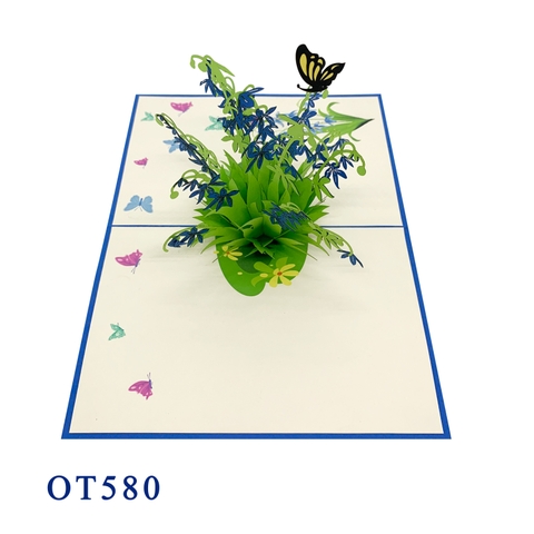 Scilla Bifolia Flowers Pop Up Card