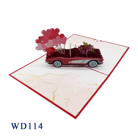 Just Marriage Car Pop Up Card