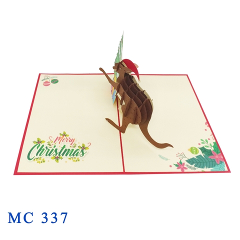 Kangaroo Noel Pop Up Card