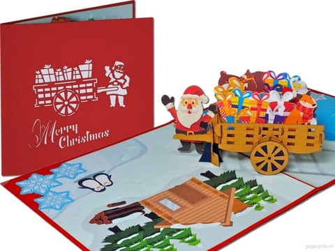 Santa Claus With Noel Gifts Pop Up Card