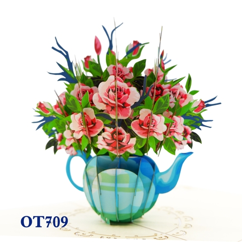 Kettle Flowers Pop Up Card