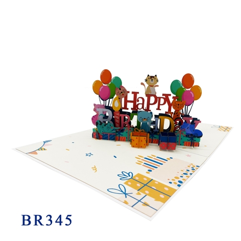 Birthday Cats Pop Up Card