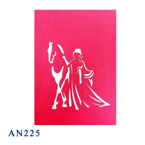 Lady And The Horse Pop Up Card