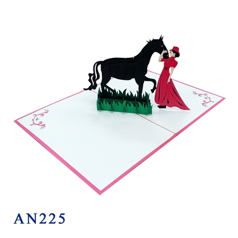 Lady And The Horse Pop Up Card