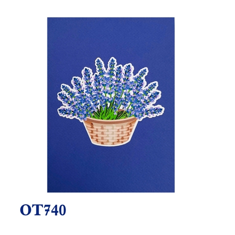 Lavender Basket Pop Up Card