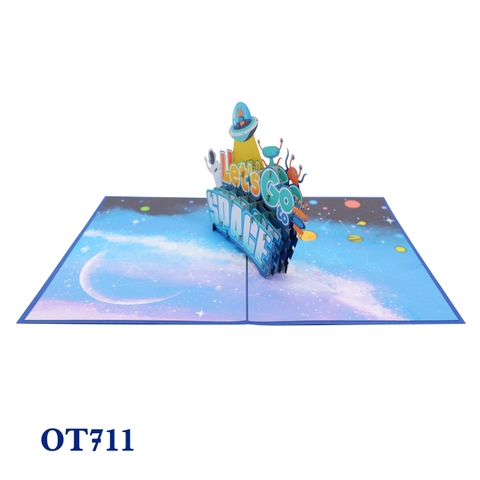 Let's Go Space Pop Up Card