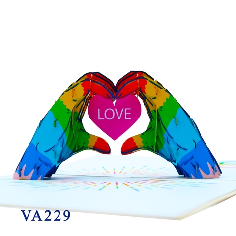 LGBT Heart In Hand 3D Pop Up Card
