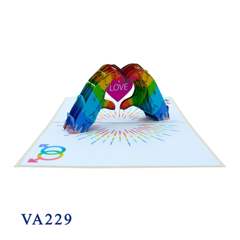 LGBT Heart In Hand 3D Pop Up Card