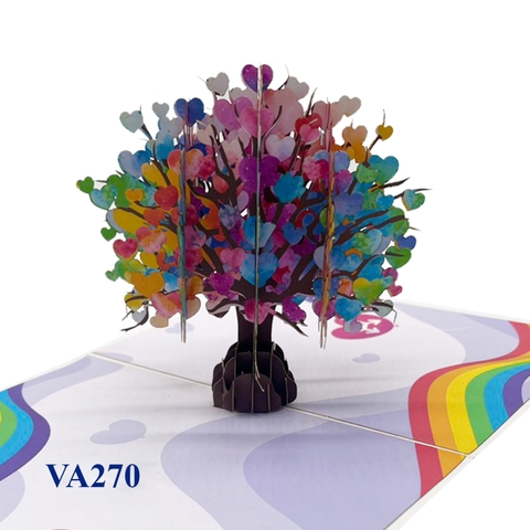 LGBT Heart Tree Pop Up Card