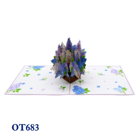 Lilac Basket Pop Up Card