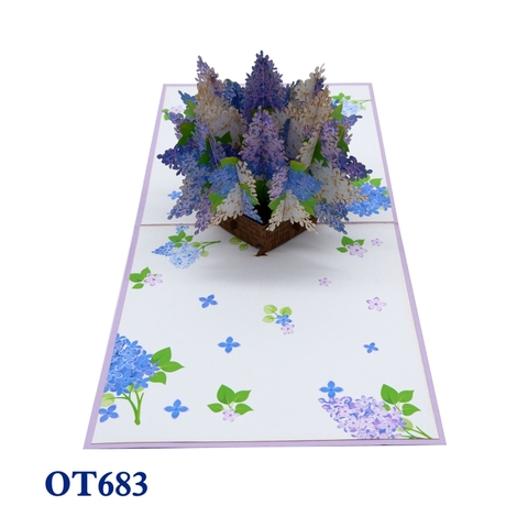 Lilac Basket Pop Up Card